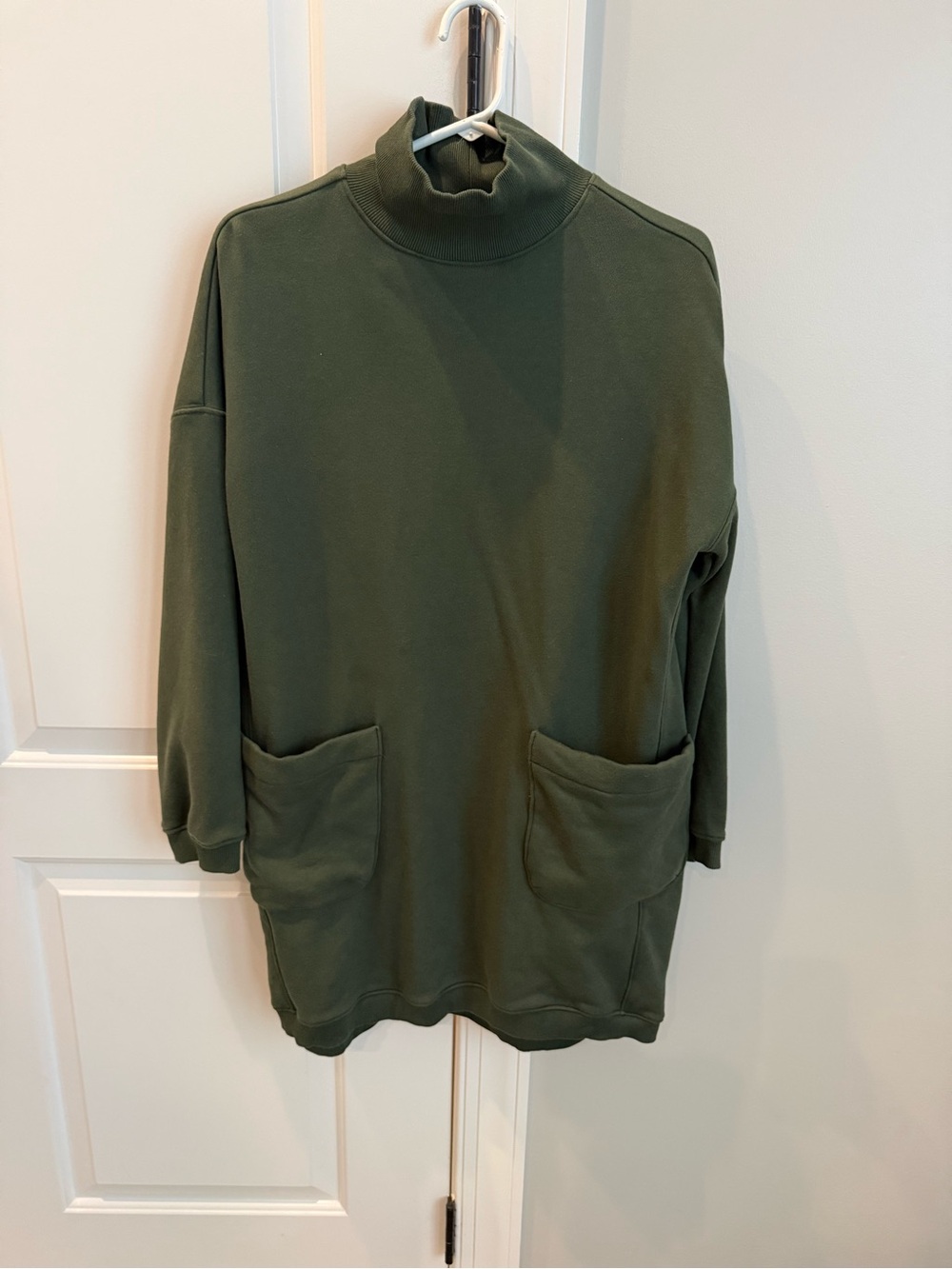 Tuckernuck Pomander Place Olive Green Sweater Dress with Front Pockets
